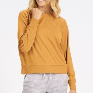 Vuori‎ Halo DreamKnit Long Sleeve Crew Neck Pullover Flax Mustrad Heather XL